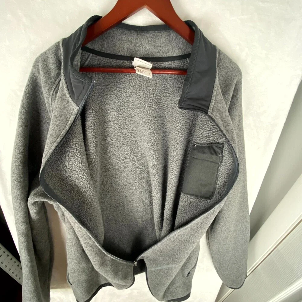 The North Face Fleece Jacket Men 2XL Gray Logo Gordon Lyons Long Sleeve Full Zip